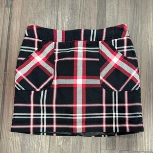 Tommy Hilfiger Red and Black Plaid Mini Skirt